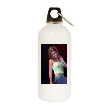 Cheryl Tweedy White Water Bottle With Carabiner