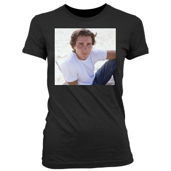 Christian Bale Women's Junior Cut Crewneck T-Shirt