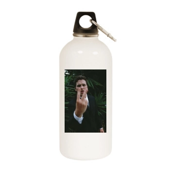 Christian Bale White Water Bottle With Carabiner