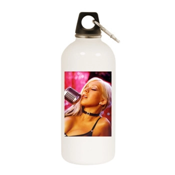 Christina Aguilera White Water Bottle With Carabiner