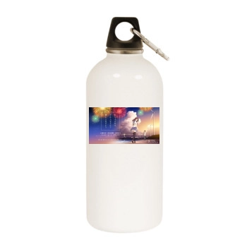 Uchiage hanabi shita kara miru ka Yoko kara miru ka 2017 White Water Bottle With Carabiner