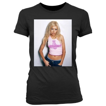 Christina Aguilera Women's Junior Cut Crewneck T-Shirt