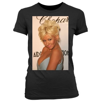 Christina Aguilera Women's Junior Cut Crewneck T-Shirt