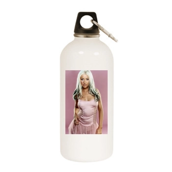 Christina Aguilera White Water Bottle With Carabiner