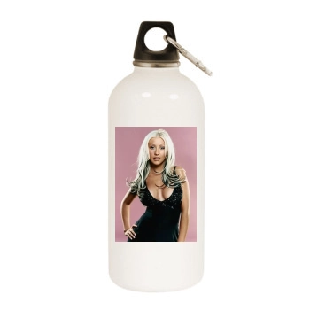 Christina Aguilera White Water Bottle With Carabiner