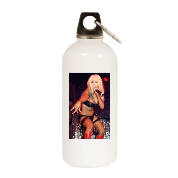 Christina Aguilera White Water Bottle With Carabiner