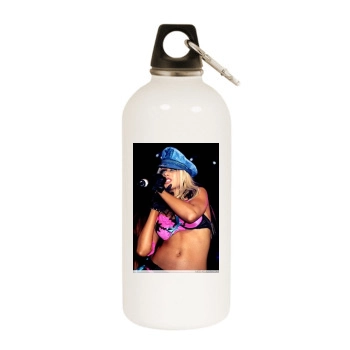 Christina Aguilera White Water Bottle With Carabiner