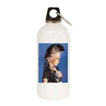 Christina Aguilera White Water Bottle With Carabiner