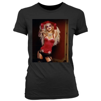 Christina Aguilera Women's Junior Cut Crewneck T-Shirt