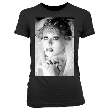 Christina Aguilera Women's Junior Cut Crewneck T-Shirt