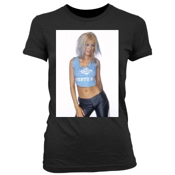 Christina Aguilera Women's Junior Cut Crewneck T-Shirt