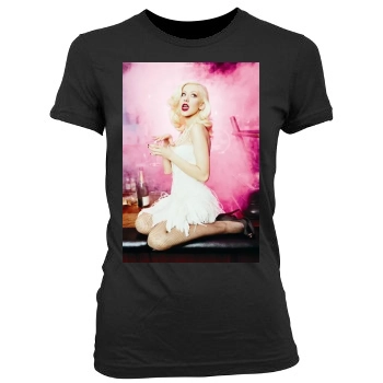 Christina Aguilera Women's Junior Cut Crewneck T-Shirt