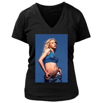 Christina Aguilera Women's Deep V-Neck TShirt