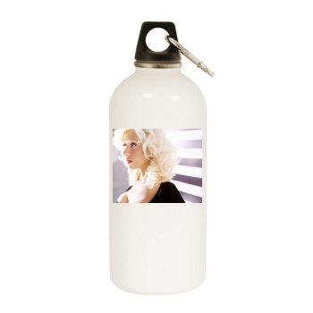 Christina Aguilera White Water Bottle With Carabiner