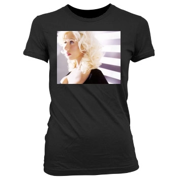 Christina Aguilera Women's Junior Cut Crewneck T-Shirt