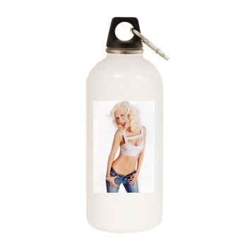 Christina Aguilera White Water Bottle With Carabiner