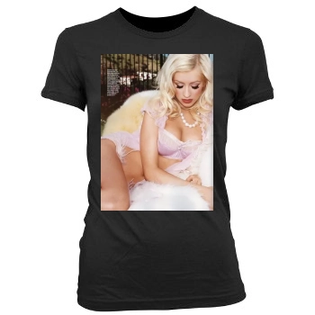 Christina Aguilera Women's Junior Cut Crewneck T-Shirt