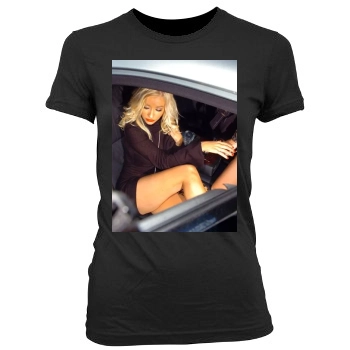 Christina Aguilera Women's Junior Cut Crewneck T-Shirt