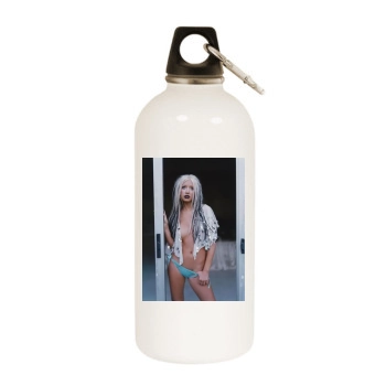 Christina Aguilera White Water Bottle With Carabiner