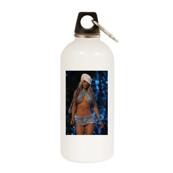 Christina Aguilera White Water Bottle With Carabiner