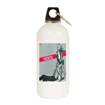 Christina Aguilera White Water Bottle With Carabiner