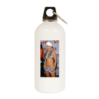 Christina Aguilera White Water Bottle With Carabiner