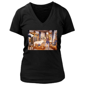 Christina Aguilera Women's Deep V-Neck TShirt