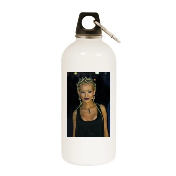 Christina Aguilera White Water Bottle With Carabiner