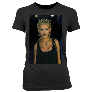 Christina Aguilera Women's Junior Cut Crewneck T-Shirt