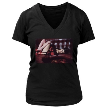 Christina Aguilera Women's Deep V-Neck TShirt