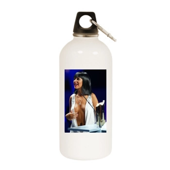 Christina Aguilera White Water Bottle With Carabiner