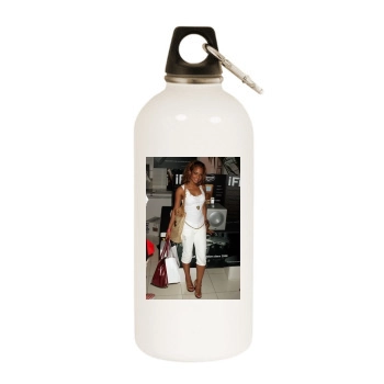 Christina Milian White Water Bottle With Carabiner