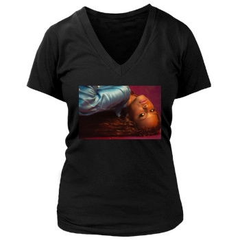 Christina Milian Women's Deep V-Neck TShirt