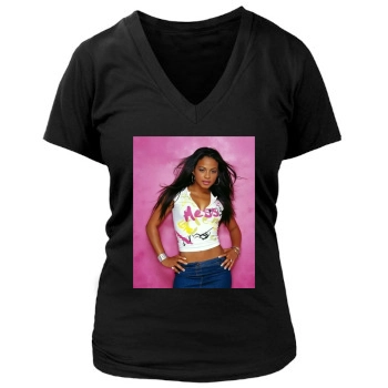 Christina Milian Women's Deep V-Neck TShirt