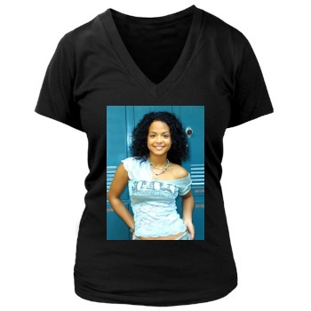 Christina Milian Women's Deep V-Neck TShirt