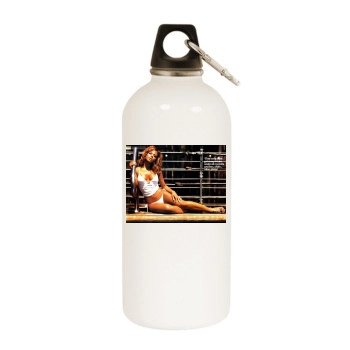 Christina Milian White Water Bottle With Carabiner