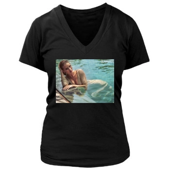 Rosie Huntington-Whiteley Women's Deep V-Neck TShirt