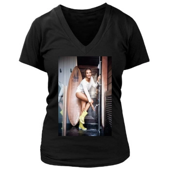 Rosie Huntington-Whiteley Women's Deep V-Neck TShirt