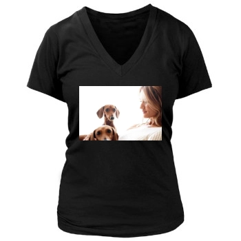 Rosie Huntington-Whiteley Women's Deep V-Neck TShirt