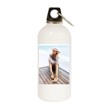 Rosie Huntington-Whiteley White Water Bottle With Carabiner