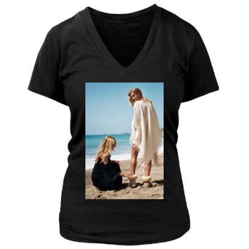 Rosie Huntington-Whiteley Women's Deep V-Neck TShirt