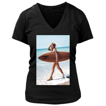 Rosie Huntington-Whiteley Women's Deep V-Neck TShirt