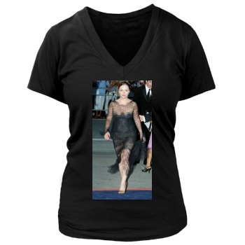 Christina Ricci Women's Deep V-Neck TShirt