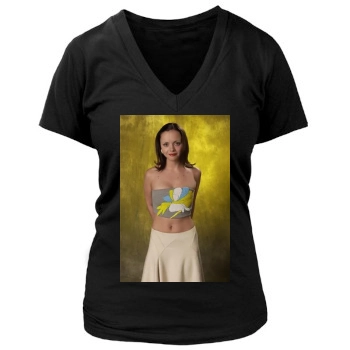 Christina Ricci Women's Deep V-Neck TShirt