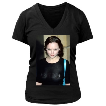 Christina Ricci Women's Deep V-Neck TShirt