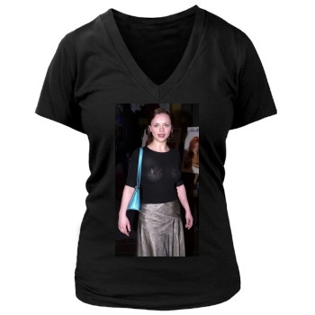 Christina Ricci Women's Deep V-Neck TShirt