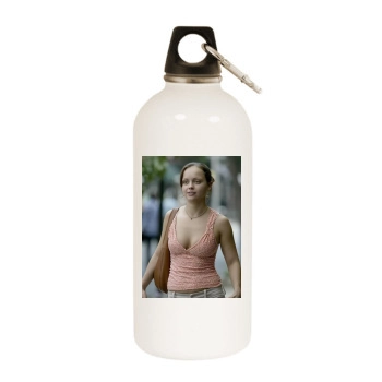 Christina Ricci White Water Bottle With Carabiner