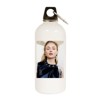 Sophie Turner White Water Bottle With Carabiner