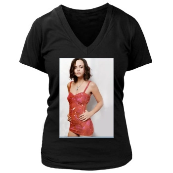 Christina Ricci Women's Deep V-Neck TShirt