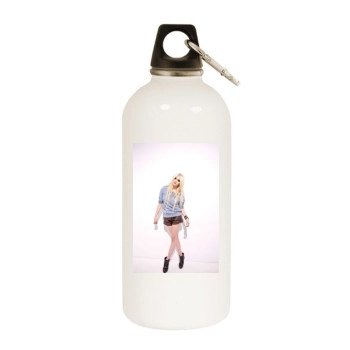 Taylor Momsen White Water Bottle With Carabiner